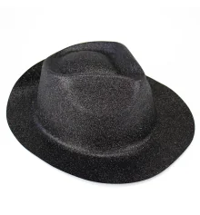 Шляпа детская Мафия блестящая (черная) купить в интернет магазине подарков ПраздникШоп
