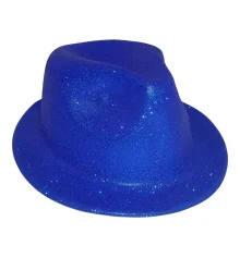 Шляпа детская Мафия блестящая (синяя) купить в интернет магазине подарков ПраздникШоп