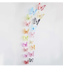 Наклейка 3D Бабочки H-Z-104 с красной окантовкой (уп.18 шт) купить в интернет магазине подарков ПраздникШоп