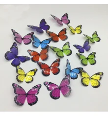 Наклейка 3D Бабочки H-Z-104 с черной окантовкой (уп.18 шт) купить в интернет магазине подарков ПраздникШоп