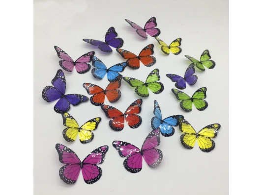 Наклейка 3D Бабочки H-Z-104 с черной окантовкой (уп.18 шт) купить в интернет магазине подарков ПраздникШоп