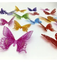 Наклейка 3D Бабочки H-Z-102 разноцветные (уп.18 шт) купить в интернет магазине подарков ПраздникШоп