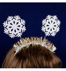 Обруч новогодний Снежинки на пружинках купить в интернет магазине подарков ПраздникШоп