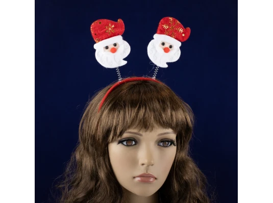 Обруч новогодний Санта Клаус на пружинках купить в интернет магазине подарков ПраздникШоп