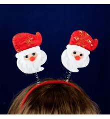 Обруч новогодний Санта Клаус на пружинках купить в интернет магазине подарков ПраздникШоп