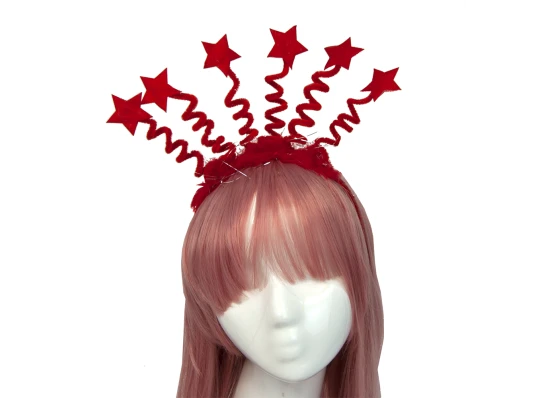Обруч новогодний Звезды на спиральке (красный) купить в интернет магазине подарков ПраздникШоп