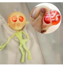 Игрушка антистресс Скелет гуманоида с червями (светонакопительный) купить в интернет магазине подарков ПраздникШоп