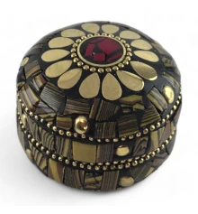 Шкатулка металлическая с кораллами (h-3.2 купить в интернет магазине подарков ПраздникШоп