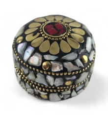 Шкатулка металлическая с перламутром кораллами (h-3.2 купить в интернет магазине подарков ПраздникШоп