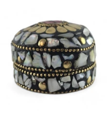 Шкатулка металлическая с перламутром кораллами (h-3.2 купить в интернет магазине подарков ПраздникШоп