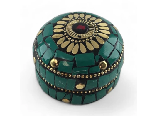 Шкатулка металлическая с бирюзой (h-3.2 купить в интернет магазине подарков ПраздникШоп