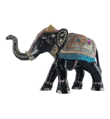 Слон алюминиевый с инкрустацией зеленый (28×44×15 см) купить в интернет магазине подарков ПраздникШоп