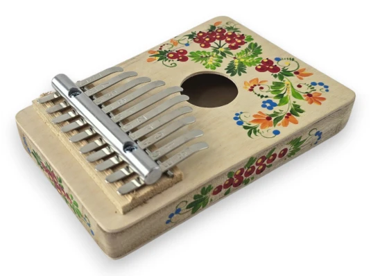 Калимба с ручной росписью «Цветочная Сказка» (17×11.7×2.5 см) купить в интернет магазине подарков ПраздникШоп