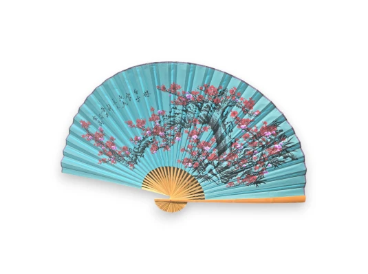 Веер настенный «Сакура на голубом фоне» ткань (122×6х 211 см) купить в интернет магазине подарков ПраздникШоп