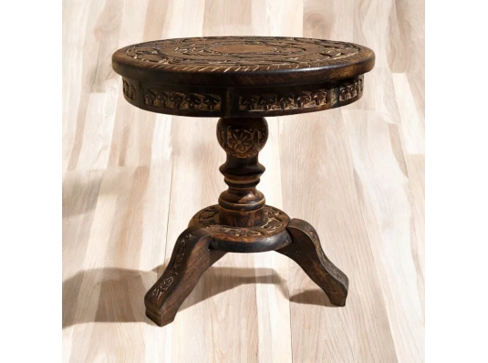 Резной стол из мангового дерева (h-40 см купить в интернет магазине подарков ПраздникШоп