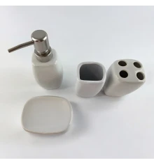 Набор для ванной белый керамический (23×21×11 см) купить в интернет магазине подарков ПраздникШоп