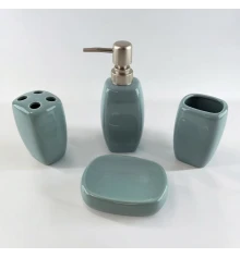Набор для ванной сине-серый керамический (23×21×11 см) купить в интернет магазине подарков ПраздникШоп