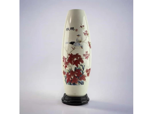 Ваза фарфоровая на подставке «Птицы на ветке» (26×6.3х купить в интернет магазине подарков ПраздникШоп