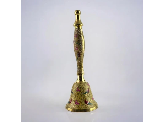 Колокольчик с ручкой с рисунком бронзовый «Птицы на желтом фоне» (21.5×14×7.4 см) купить в интернет магазине подарков ПраздникШоп