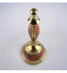 Колокольчик с ручкой с рисунком бронзовый «Птицы на оранжевом фоне» (21.5×14×7.4 см) купить в интернет магазине подарков ПраздникШоп