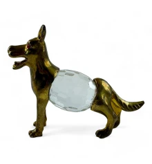 Статуэтка «Собака» из бронзы и хрусталя (6.5×8.9×2.6 см) купить в интернет магазине подарков ПраздникШоп