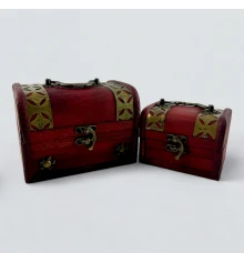 Сундучки дерево (набор 2 шт.) (15×11×12.3 / 11.7×8.5×8 см) купить в интернет магазине подарков ПраздникШоп