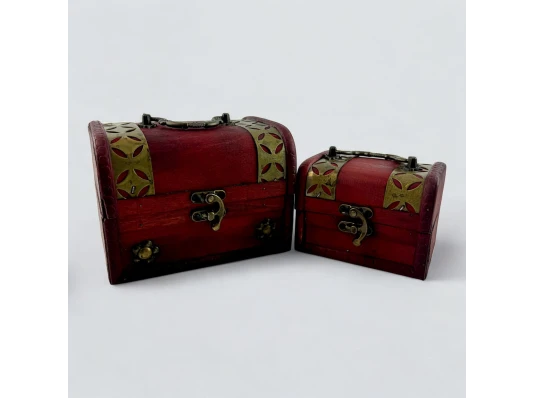 Сундучки дерево (набор 2 шт.) (15×11×12.3 / 11.7×8.5×8 см) купить в интернет магазине подарков ПраздникШоп