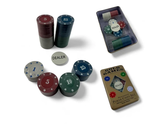 Покерные фишки (100 фишек) (4.7×19.5×11.5 см) (вес фишки 4 гр d-30 мм) купить в интернет магазине подарков ПраздникШоп