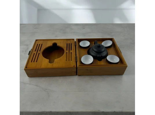 Чайный набор в бамбуковом футляре (18.5×18.5×10.5 см) купить в интернет магазине подарков ПраздникШоп
