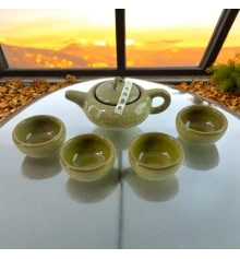 Сервиз керамический оливковый (Чайник - 120 мл чашка 40 мл) (22×4×8 см) купить в интернет магазине подарков ПраздникШоп