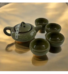 Сервиз керамический оливковый (Чайник - 120 мл чашка 40 мл) (22×4×8 см) купить в интернет магазине подарков ПраздникШоп