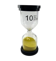 Часы песочные (10 минут) желтый песок (10×4.5×4.5 см) купить в интернет магазине подарков ПраздникШоп