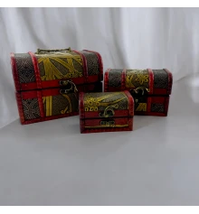 Сундучки набор 3 шт. (12.9×17.7×13.2 см 8.8×13.9×9.3 см 6.4×9.9×6.8 см) купить в интернет магазине подарков ПраздникШоп