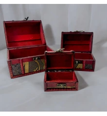 Сундучки набор 3 шт. (12.9×17.7×13.2 см 8.8×13.9×9.3 см 6.4×9.9×6.8 см) купить в интернет магазине подарков ПраздникШоп