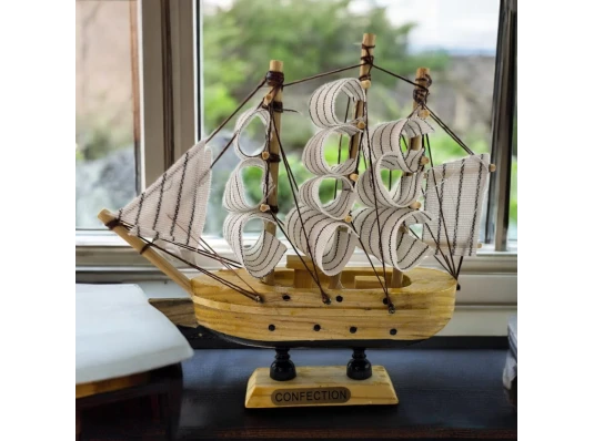 Модель парусника на подставке «Морская мечта» (14×12.5×3.3 см) купить в интернет магазине подарков ПраздникШоп