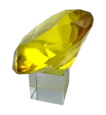 Кристалл хрустальный желтый на подставке (9.8×6 см) купить в интернет магазине подарков ПраздникШоп