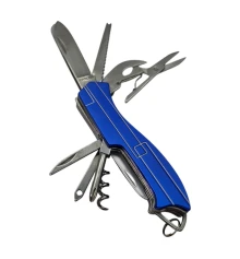 Нож складной с набором инструментов мультитул синий (10 в 1) (9.5 см) купить в интернет магазине подарков ПраздникШоп