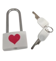 Замок для влюбленных белый «Сердце» (7×3.3×1.1 см) купить в интернет магазине подарков ПраздникШоп