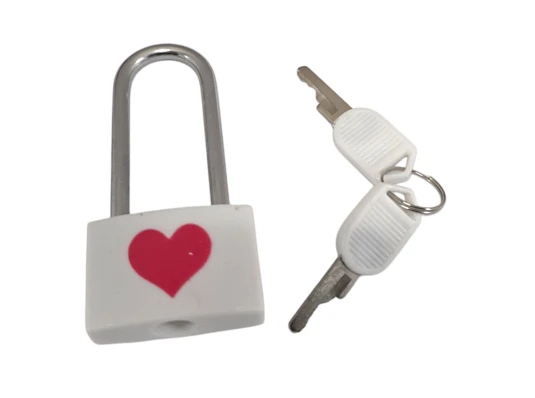 Замок для влюбленных белый «Сердце» (7×3.3×1.1 см) купить в интернет магазине подарков ПраздникШоп