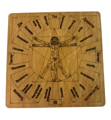 Таблица для работы с маятником «Магические воздействия» светлая на украинском языке (18×18×0.4 см) купить в интернет магазине подарков ПраздникШоп