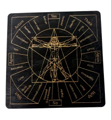 Таблица для работы с маятником «Магические воздействия» темная на английском языке (18×18×0.4 см) купить в интернет магазине подарков ПраздникШоп