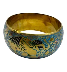 Браслет бронзовый с эмалью и гравировкой «Слоны» синий (d-7.8 купить в интернет магазине подарков ПраздникШоп