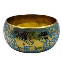 Браслет бронзовый с эмалью и гравировкой «Слоны» синий (d-7.8 купить в интернет магазине подарков ПраздникШоп