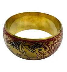 Браслет бронзовый с эмалью и гравировкой «Слоны» красный (d-7.8 купить в интернет магазине подарков ПраздникШоп