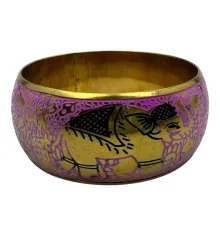 Браслет бронзовый с эмалью и гравировкой «Слоны» розовый (d-7.8 купить в интернет магазине подарков ПраздникШоп