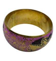 Браслет бронзовый с эмалью и гравировкой «Слоны» розовый (d-7.8 купить в интернет магазине подарков ПраздникШоп