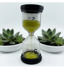 Часы песочные (5 минут) «Желтый песок» (10.5×4.5×4.5 см) купить в интернет магазине подарков ПраздникШоп