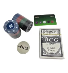 Набор для покера 40 фишек + колода карт BCG + жетон Dealer купить в интернет магазине подарков ПраздникШоп