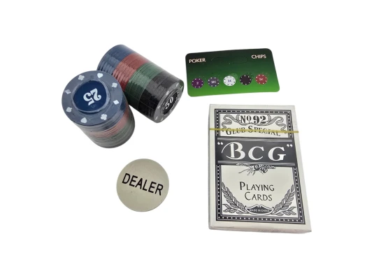 Набор для покера 40 фишек + колода карт BCG + жетон Dealer купить в интернет магазине подарков ПраздникШоп