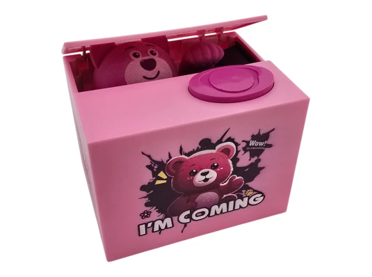 Интерактивная копилка «Медвежонок» на батарейках (12×10×9 см) купить в интернет магазине подарков ПраздникШоп